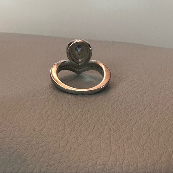 Cubic Zirconia Sapphire Sterling Silver Ring - Picture 6 of 14